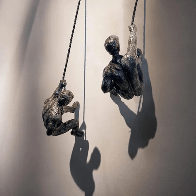 industrial style rock climbing little people bar living room TV background wall decoration art pendant creative,Climbing Men Man Wall Art Decor Sculpture - Perfect Home Decor Gift