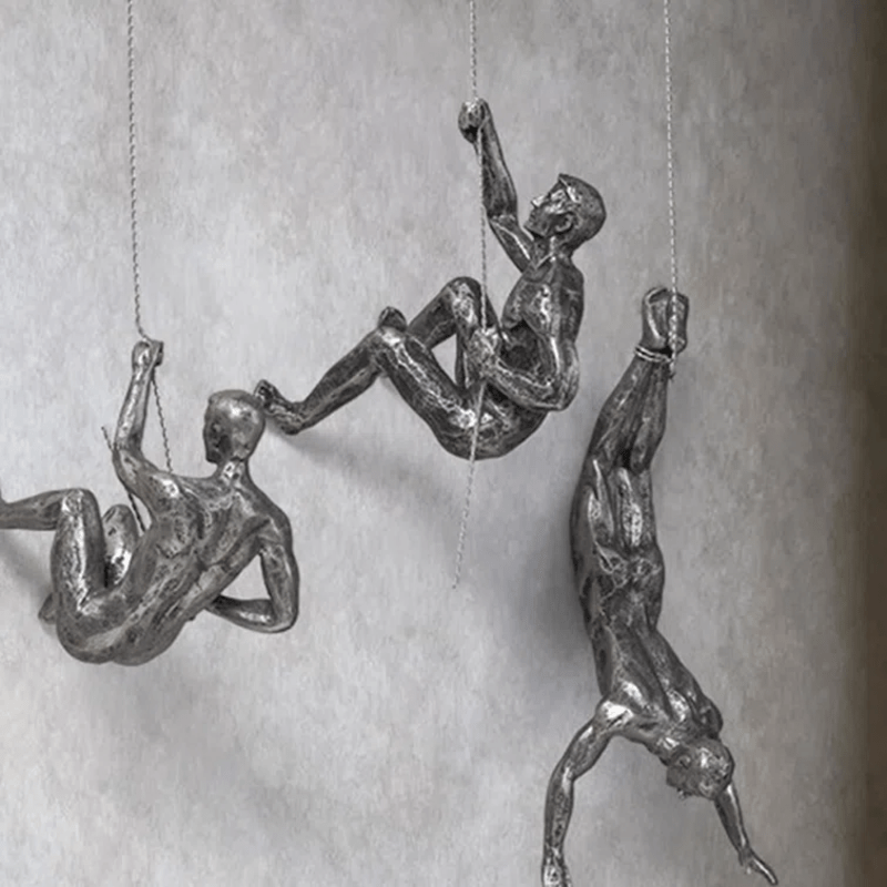 industrial style rock climbing little people bar living room TV background wall decoration art pendant creative,Climbing Men Man Wall Art Decor Sculpture - Perfect Home Decor Gift