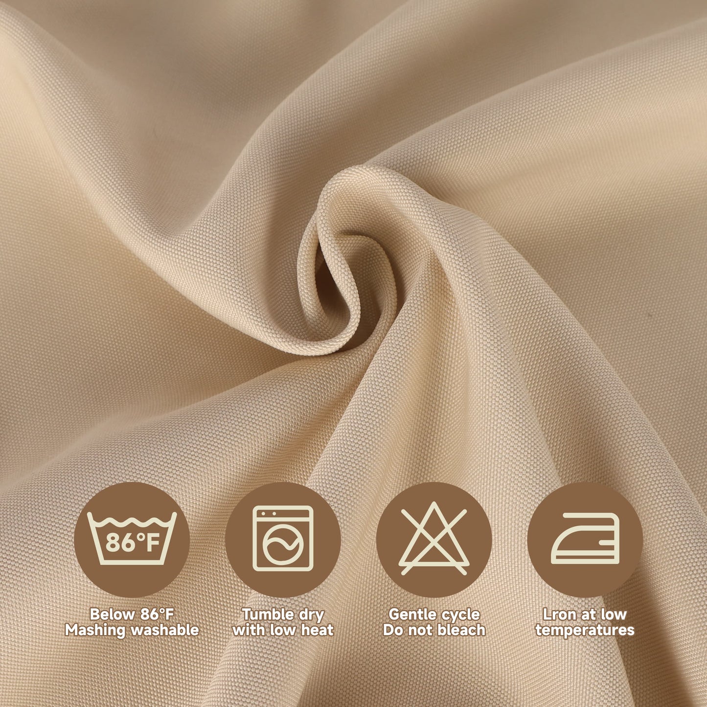 2PCS Outdoor Curtains for Patio, Waterproof Outside Curtains Premium Weatherproof Privacy Curtains for Porch Pergola Deck Backyard, Beige (Blackout),