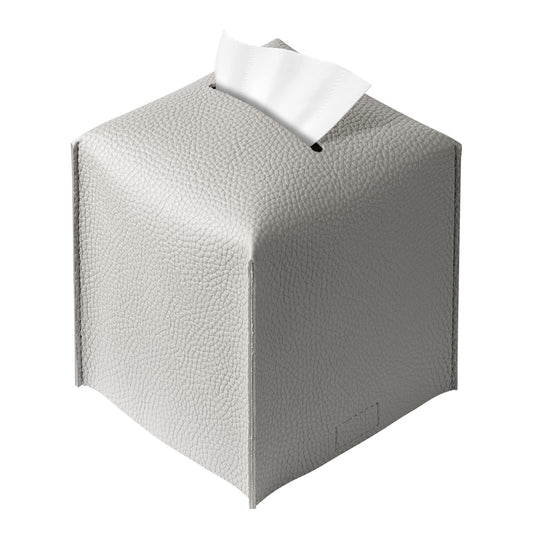 Tissue Box Cover, Refined Modern PU Leather Square Tissue Box Holder - Decorative Holder/Organizer for Bathroom Vanity Countertop, Night Stands, Office Desk & Car 5"X5"X5"